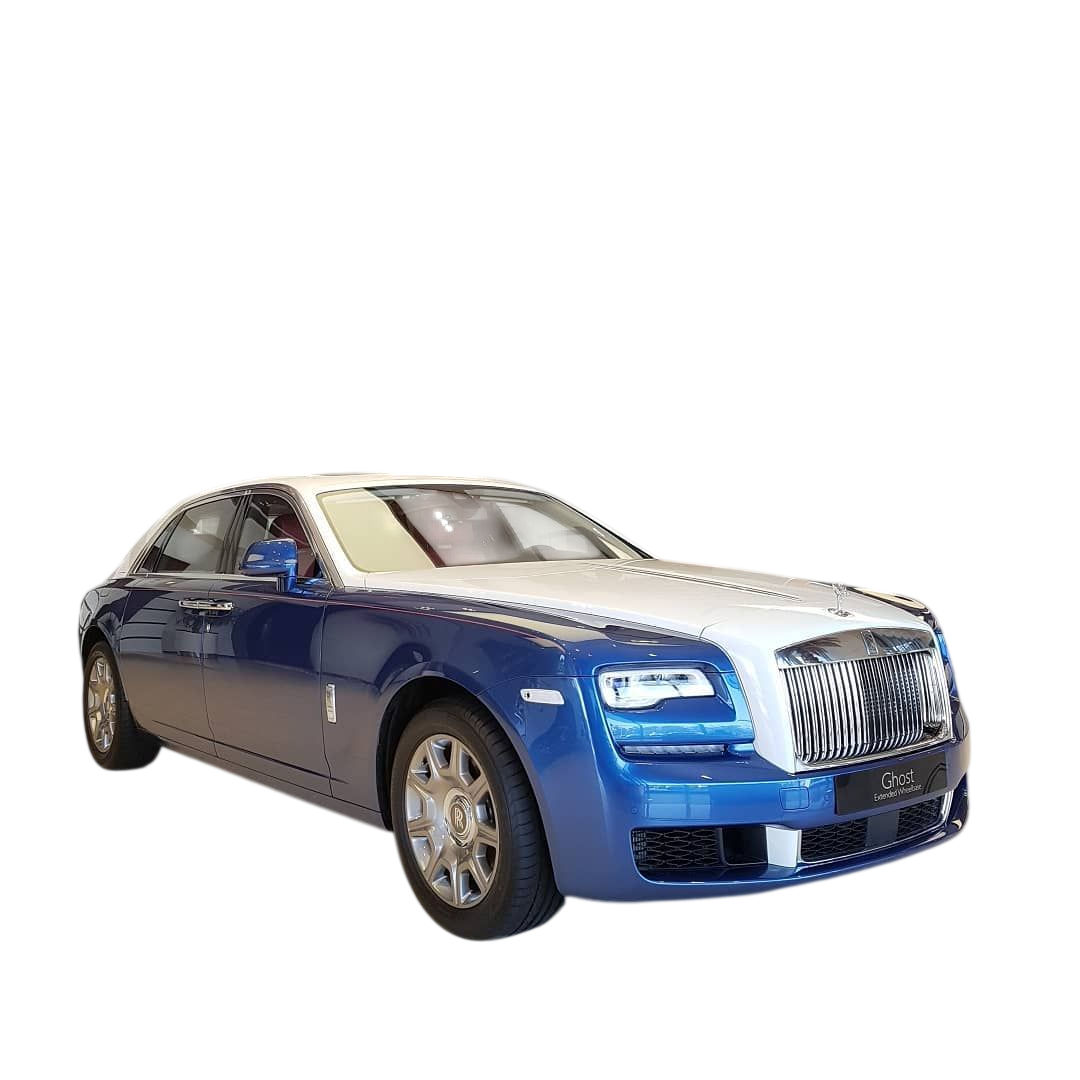 Blue and White Rolls Royce Ghost